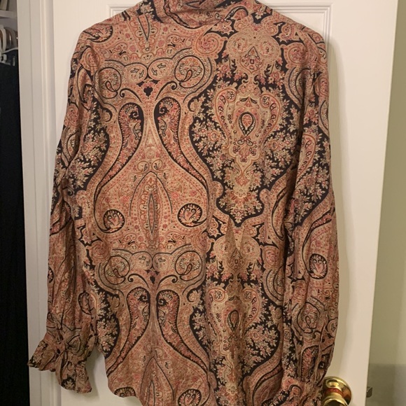 NWT MNG brand LONG SLEEVE BOUSE W/TIE - Picture 7 of 9